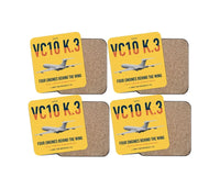 Thumbnail for Vickers VC10 K.3 design on yellow 4 pieces set coaster