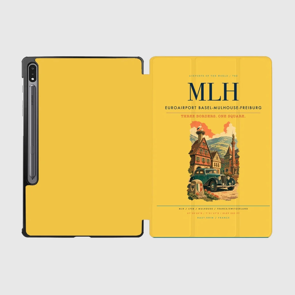 EuroAirport Basel-Mulhouse-Freiburg (MLH) design on yellow samsung tablet tablet case
