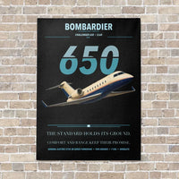 Thumbnail for Bombardier Challenger 650 vertical canvas print - no frame - black background