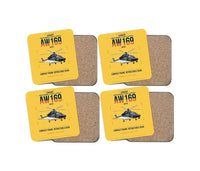 Thumbnail for Leonardo AW169 design on yellow 4 pieces set coaster