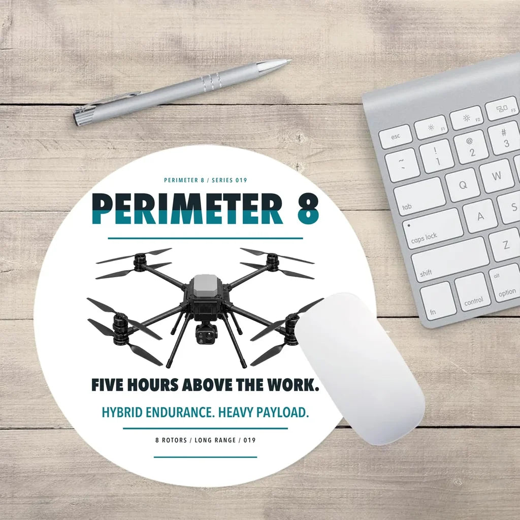 Skyfront Perimeter 8 design on white round mouse pad