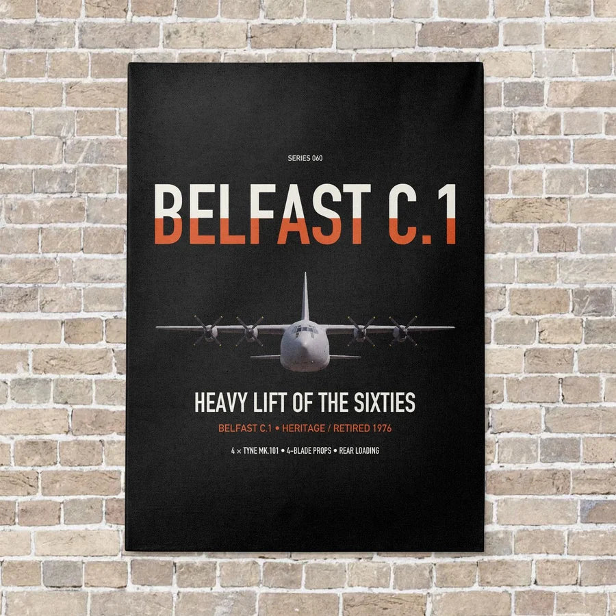 Short Belfast C.1 vertical canvas print - no frame - black background