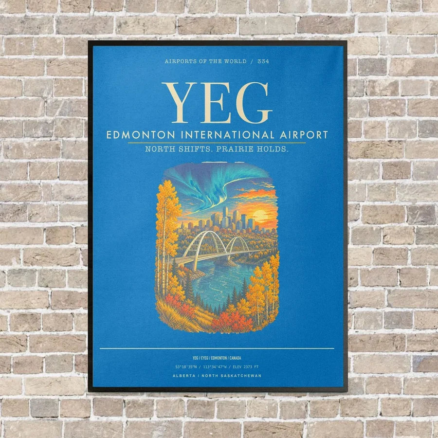 Edmonton International Airport YEG - Canvas Framed - Turquoise