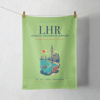 Thumbnail for London Heathrow Airport (LHR) design on light green towel
