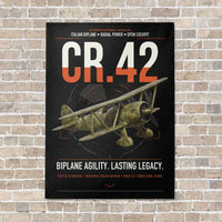 Thumbnail for Fiat CR.42 Falco vertical canvas print - no frame - black background