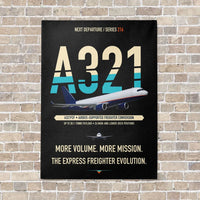 Thumbnail for Airbus A321P2F vertical canvas print - no frame - black background