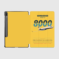 Thumbnail for Bombardier Global 8000 design on yellow samsung tablet tablet case