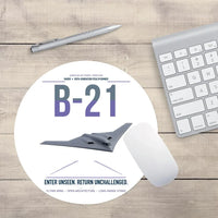 Thumbnail for B-21 Raider design on white round mouse pad