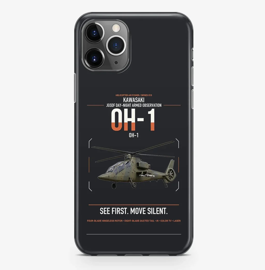 Kawasaki OH-1 design on black magsafe iphone case, for iPhone Pro Max