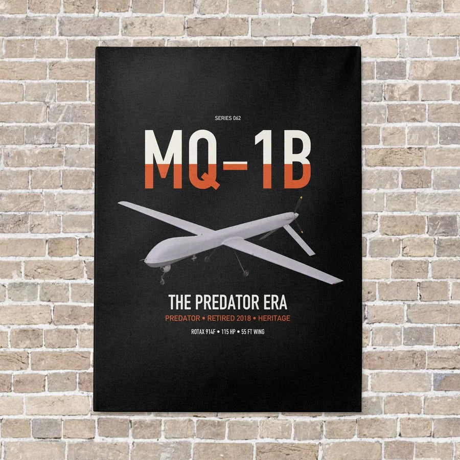 MQ-1B Predator vertical canvas print - no frame - black background