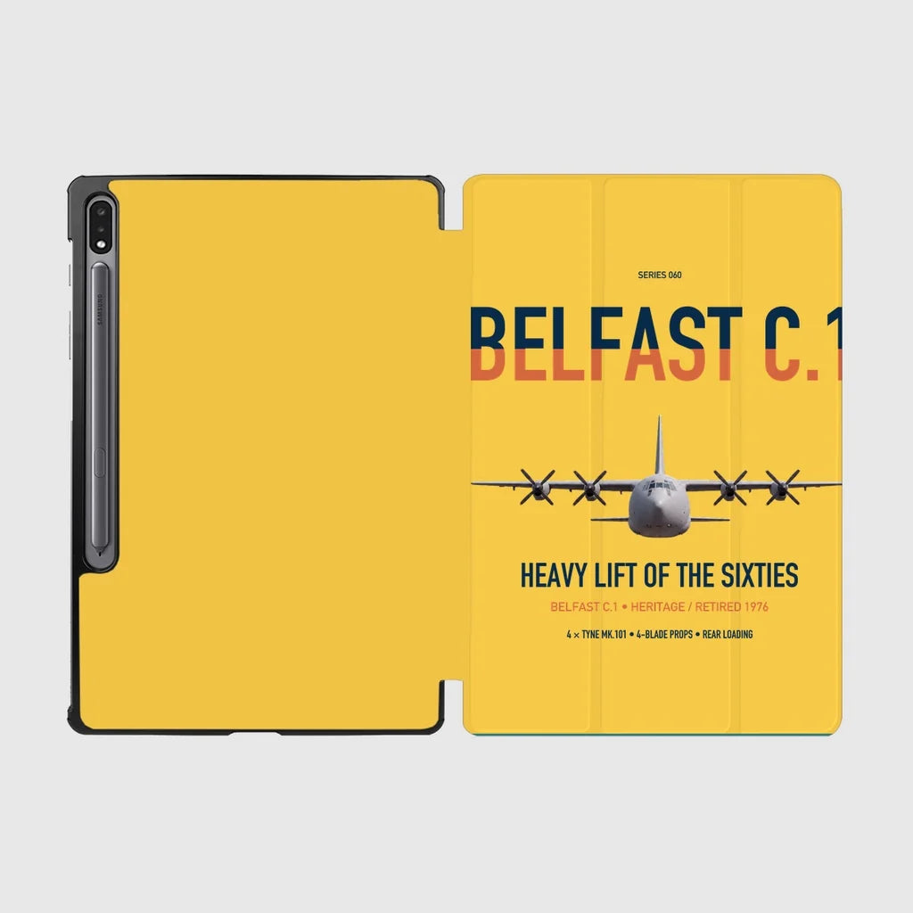 Short Belfast C.1 design on yellow samsung tablet tablet case
