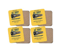 Thumbnail for AE 3007 design on yellow 4 pieces set coaster