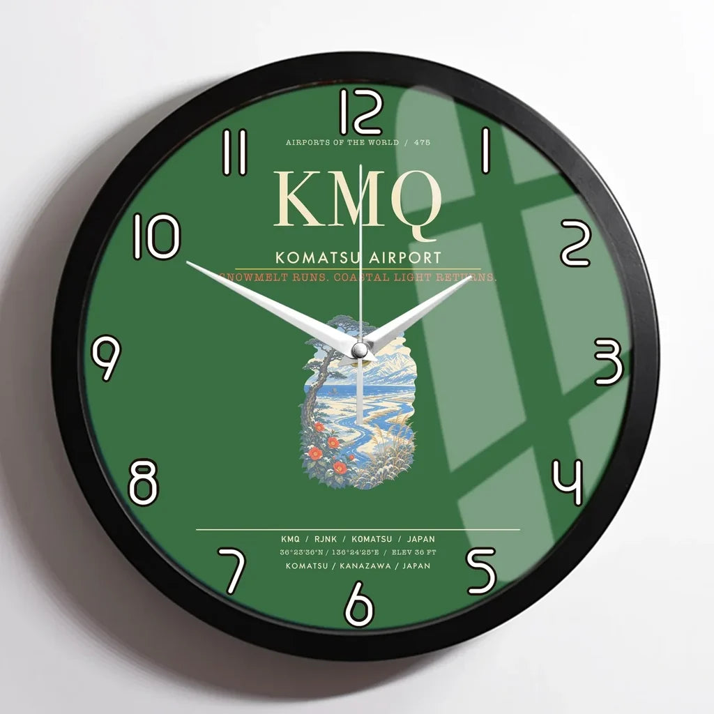 Komatsu Airport KMQ Wall-Clock Framed - Green
