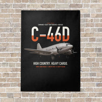 Thumbnail for C-46D Commando vertical canvas print - no frame - black background