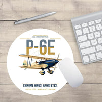 Thumbnail for Curtiss P-6E Hawk design on white round mouse pad