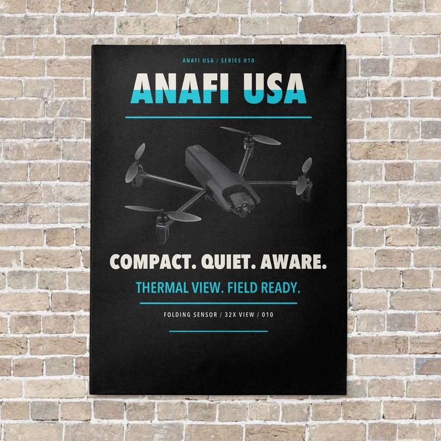 Parrot ANAFI USA vertical canvas print - no frame - black background