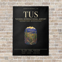 Thumbnail for Tucson International Airport TUS vertical canvas print - no frame - black background
