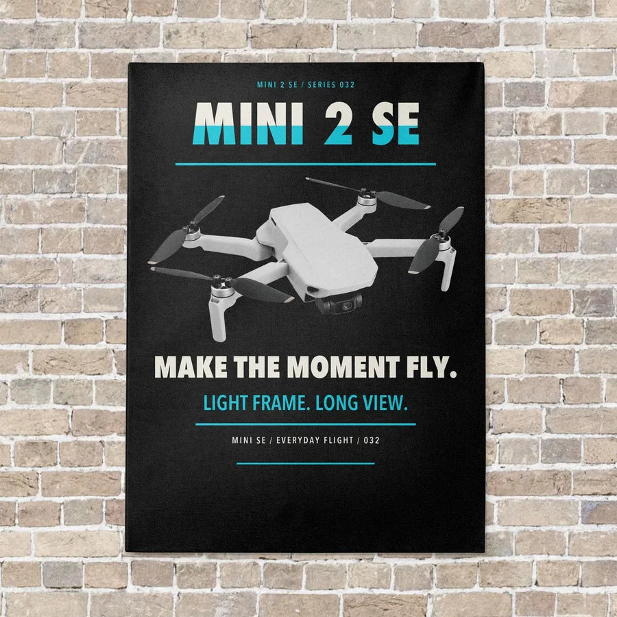 DJI Mini 2 SE vertical canvas print - no frame - black background