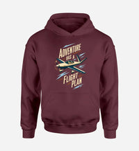 Thumbnail for SIGNAL 22 - Adventure Has A Flight Plan design on dark red hoodie single side