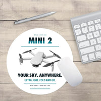 Thumbnail for DJI Mini 2 design on white round mouse pad
