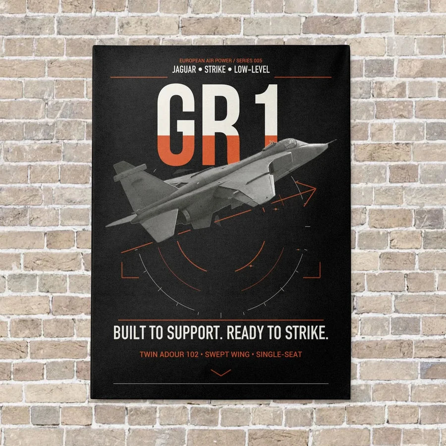 SEPECAT Jaguar GR1 vertical canvas print - no frame - black background