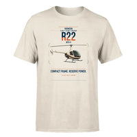 Thumbnail for Robinson R22 Beta II design on beige t-shirt, single-side print