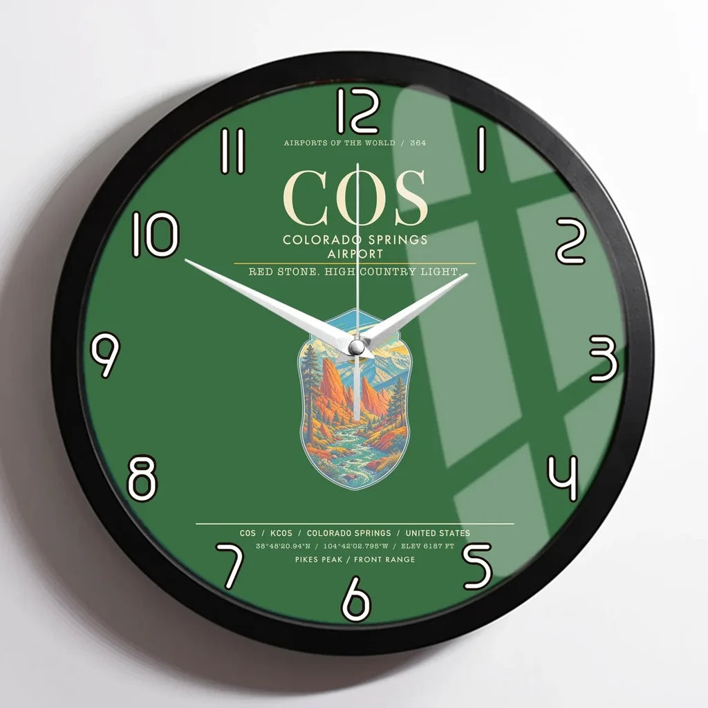 Colorado Springs Airport COS Wall-Clock Framed - Green