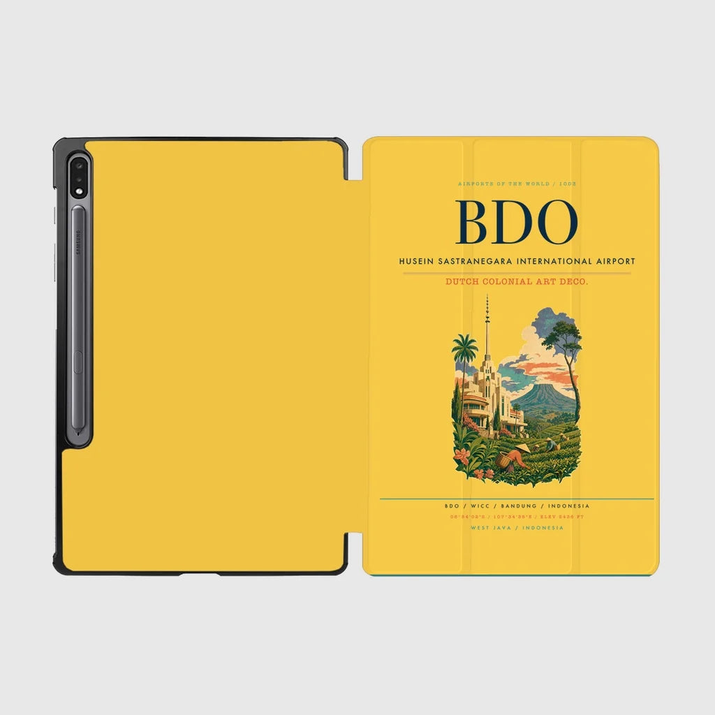 Husein Sastranegara International Airport (BDO) design on yellow samsung tablet tablet case
