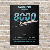 Thumbnail for Bombardier Global 8000 vertical canvas print - no frame - black background
