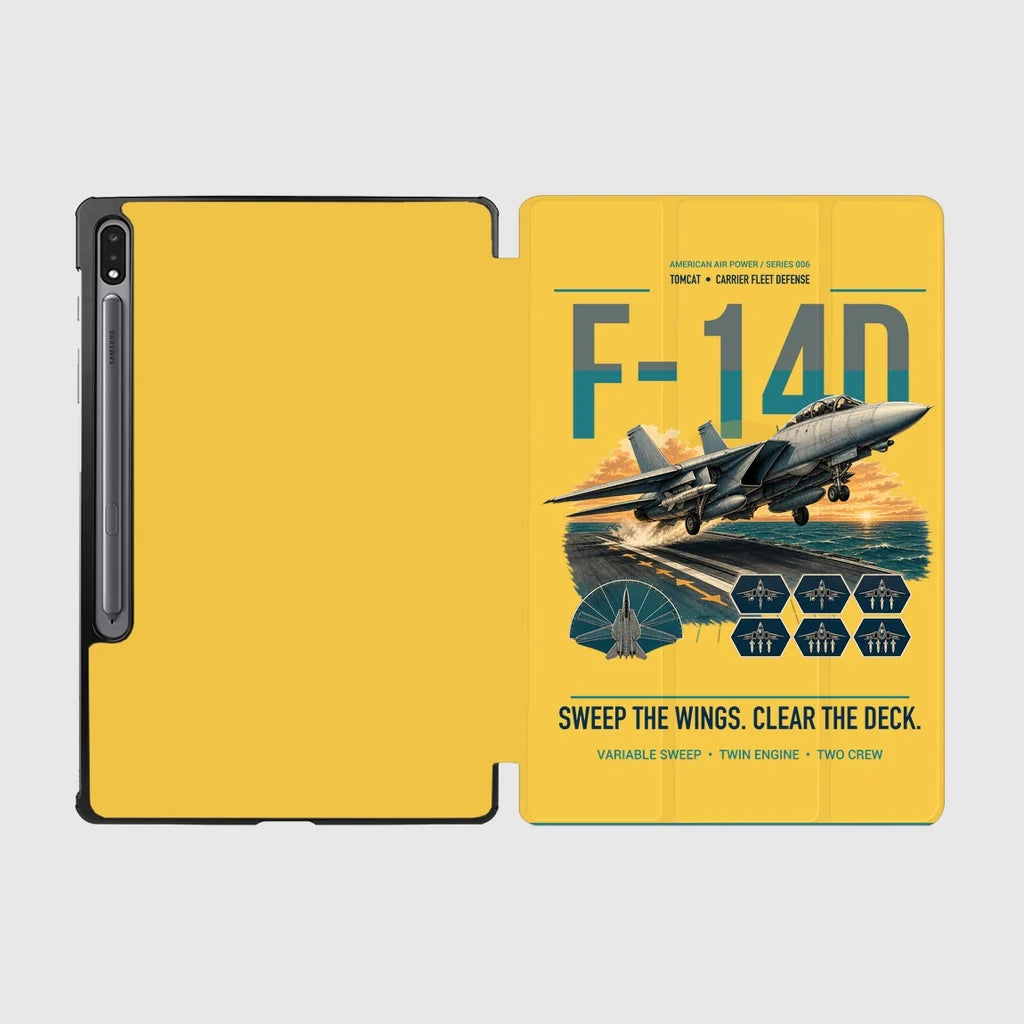 F-14D Tomcat design on yellow samsung tablet tablet case