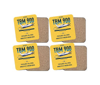 Thumbnail for Daher TBM 900 design on yellow 4 pieces set coaster