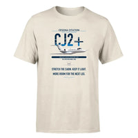 Thumbnail for Cessna Citation CJ2+ design on beige double-side t-shirt, single-side print