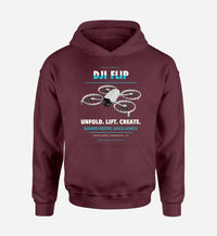 Thumbnail for DJI Flip design on dark red hoodie single side