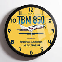 Thumbnail for Socata TBM 850 design on yellow framed wall clock