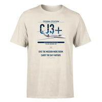 Thumbnail for Cessna Citation CJ3+ design on beige double-side t-shirt, single-side print