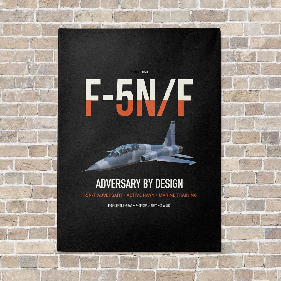 F-5N F Adversary vertical canvas print - no frame - black background
