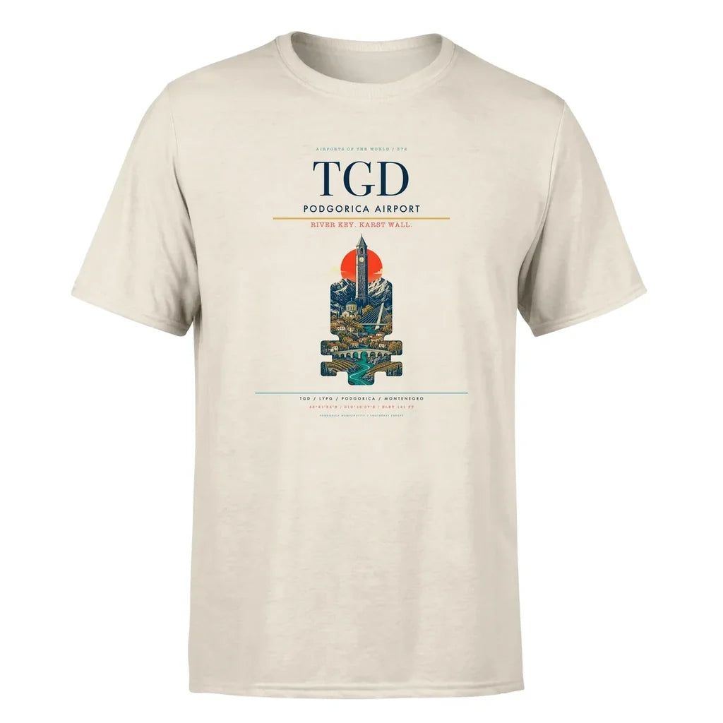 Podgorica Airport (TGD) Premium T-Shirt Beige