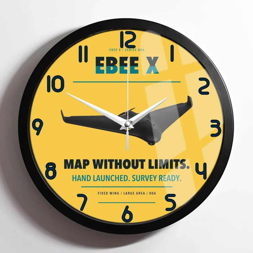 AgEagle eBee X design on yellow framed wall clock