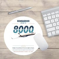 Thumbnail for Bombardier Global 8000 design on white round mouse pad