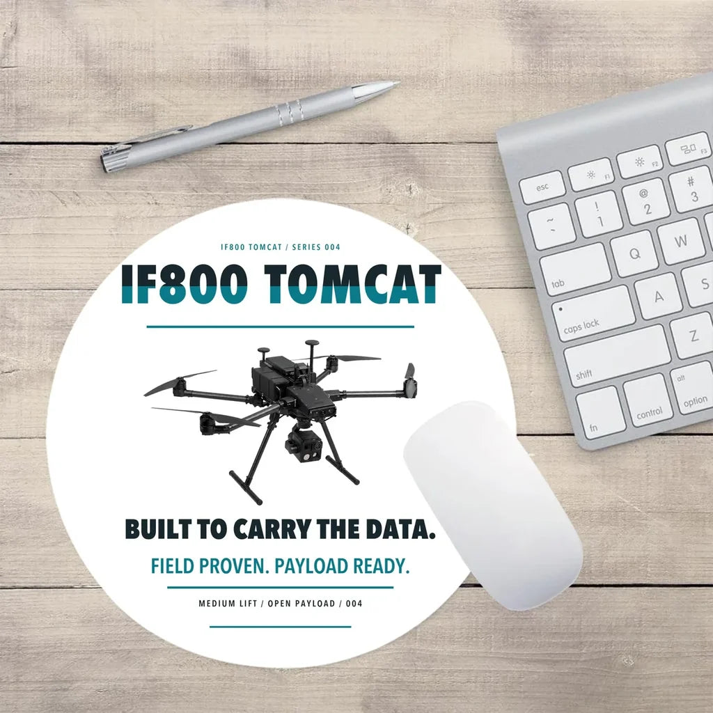Inspired Flight IF800 Tomcat design on white round mouse pad
