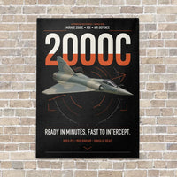 Thumbnail for Dassault Mirage 2000C RDI vertical canvas print - no frame - black background