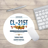 Thumbnail for Canadair CL-215T design on white round mouse pad