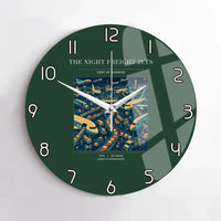 Thumbnail for VINTAGE G4133 - The Night Freight Jets - Designed Wall Clocks design on darkgreen no-frame