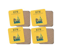 Thumbnail for Rotterdam The Hague Airport (RTM) design on yellow 4 pieces set coaster