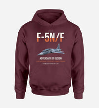 Thumbnail for F-5N F Adversary design on dark red double-side hoodie, single-side print