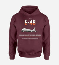 Thumbnail for E-4B Nightwatch design on dark red double-side hoodie, single-side print