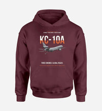 Thumbnail for KC-10A EXTENDER design on dark red double-side hoodie, single-side print