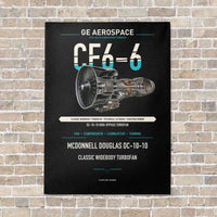 Thumbnail for CF6-6 vertical canvas print - no frame - black background