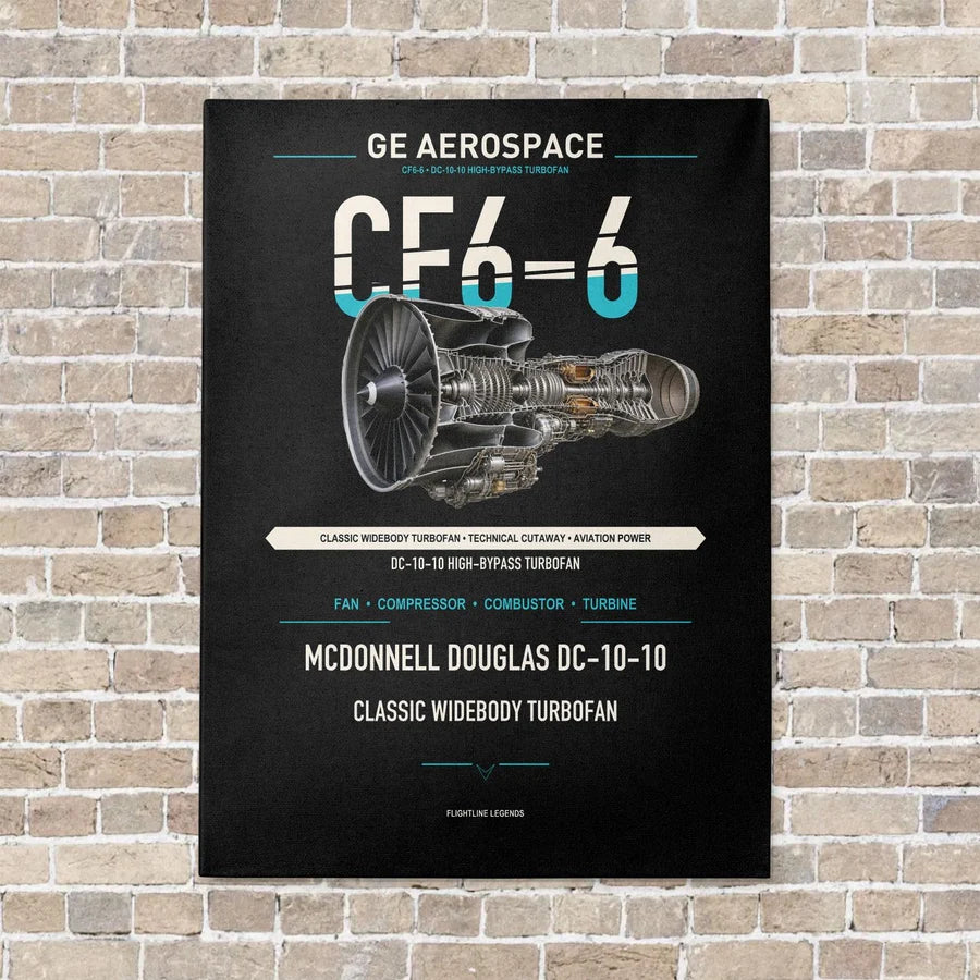 CF6-6 vertical canvas print - no frame - black background