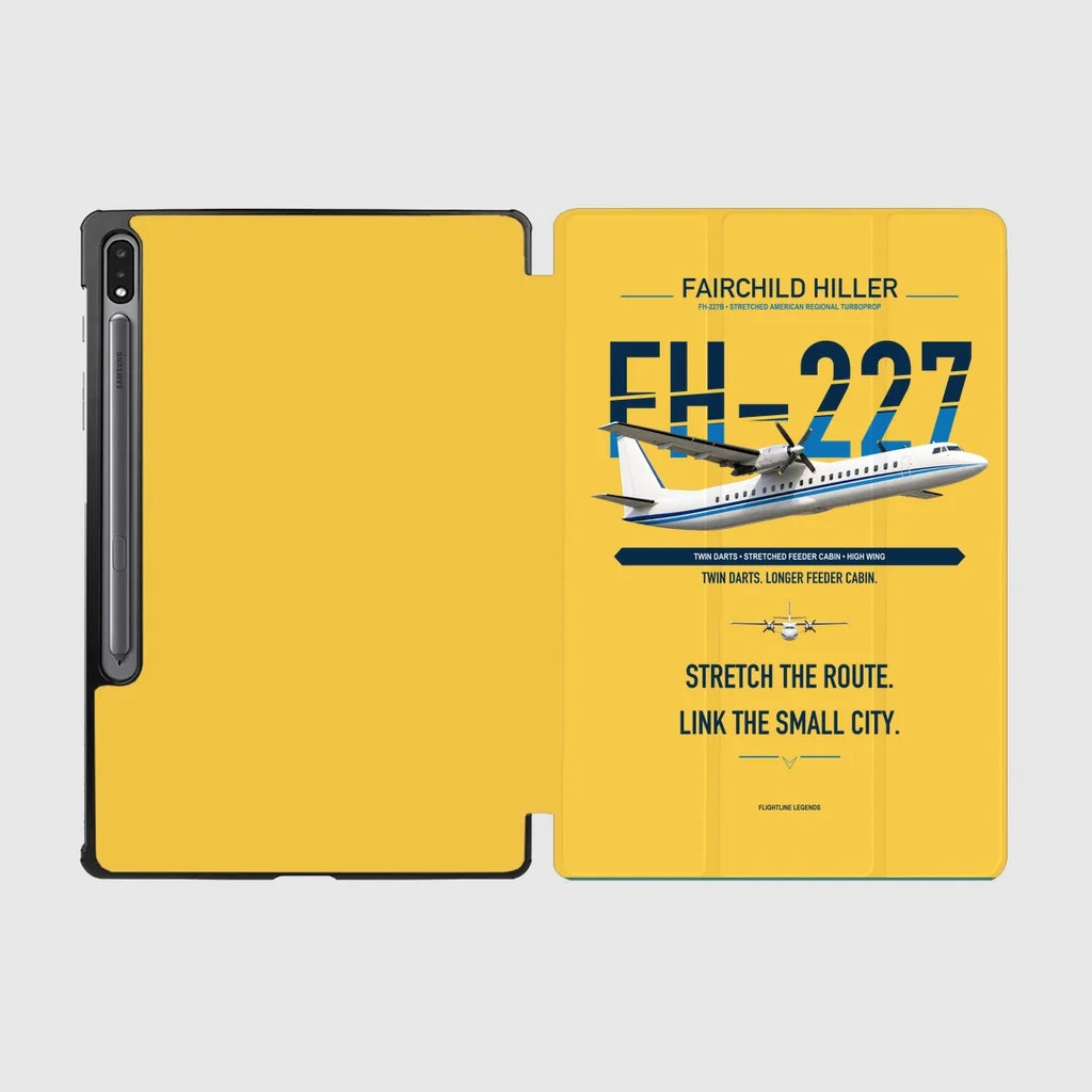 Fairchild Hiller FH-227B design on yellow samsung tablet tablet case